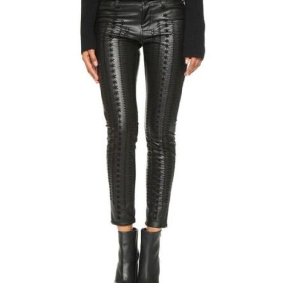 Blank NYC Embroidered Stitch Leather Pant NWOT - Picture 1 of 9